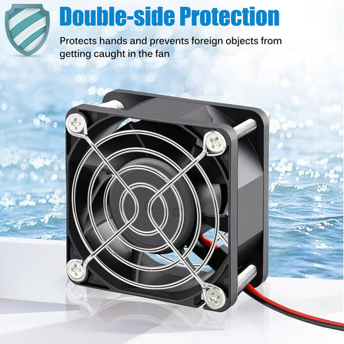 GDSTIME 60mm x 25mm 12V DC Waterproof IP67 Fan, High Speed Dual Ball Bearing Brushless Cooling Fan for Solar Battery