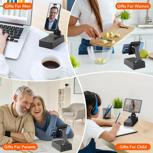 taopodo Multifunctional Cell Phone Stand with Wireless Bluetooth Speaker and Anti-Slip Base, HD Stereo Compatible