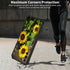 Samsung Galaxy A03s Case with Detachable Card Holder Slot, Heavy Duty Shockproof Cover, Sunflower Plank