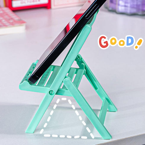 Tmboryuu Foldable Chair Shape Phone Holder for Desk Portable Travel Holder Desk Accessories Folding Chair Cellphone