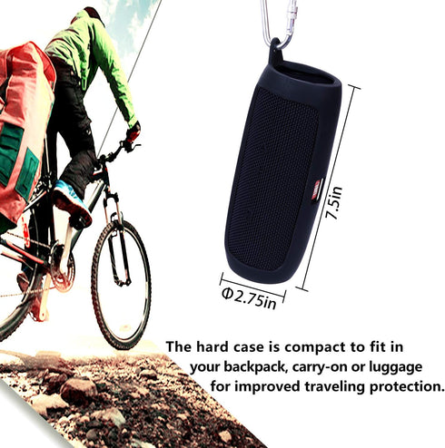 LTGEM Silicone Carrying Case for JBL FLIP 5 Portable Bluetooth Speaker, Waterproof with Extra Carabiner