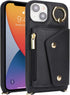 iPhone 13 Case with Card Holder and Strap, Zipper Pocket Crossbody Lanyard Strap, Cute Phone Wallet Case for Women
