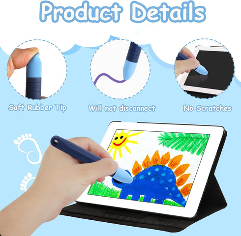 2pcs Kid-Friendly Stylus Pens with Anti-Loss Lanyards, Kids Stylus Pens for Touchscreen, Compatible with iPad, iPhone,