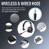 Wireless Headset with Microphone, Single-Ear Headphone, Adjustable Headband, Noise Isolation Mic for Home Office