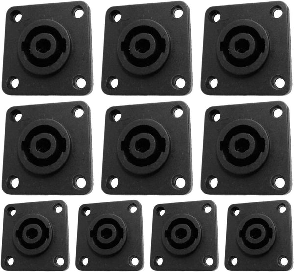 CESS Speaker Jack Twist Lock 4 Pole Square (Rectangle) - Speakon Female Socket Panel/Chassis Mount (10 Pack)
