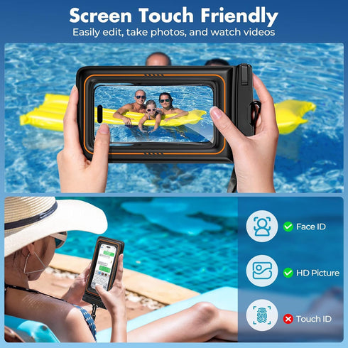 Floating Waterproof Phone Pouch/Case, IP68 Dry Bag for iPhone 15 Pro Max, Samsung Galaxy S24, Phones Under 6.9 in, 1