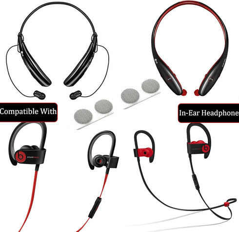 Replacement Headphone Filters for Powerbeats Wireless Earbuds (2 Pair, Silver)
