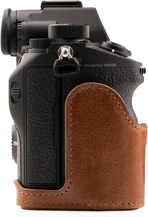 MegaGear Genuine Leather Half Case for Sony Alpha A7 III, A7R III, A9