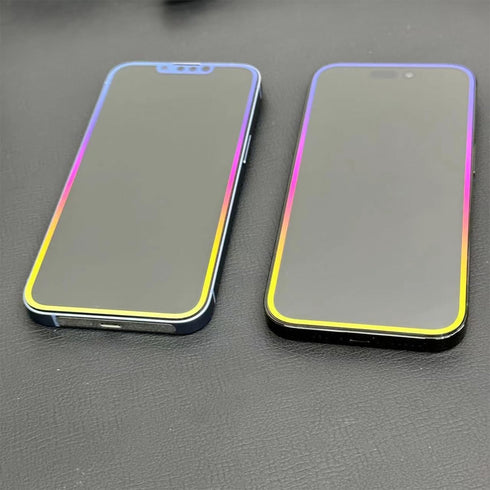 Privacy Screen Protector for iPhone 14 Pro, Tempered Glass Electroplated Color Edge Anti-spy Film, 6.1 Inch