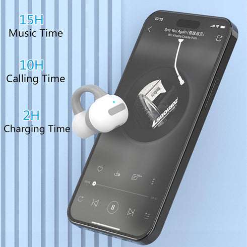 Bluetooth Ear Clip, Single Wireless Ear Bud Clip On Headphone, Open Ear Bluetooth Wireless Headset for Workout Cycling