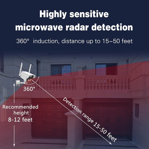Fake Camera with Motion Sensor Light & Doorbell, Dummy Security Camera as Solar Street Light for Outdoor Monitoring