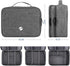 ORIENT FAMULAY Waterproof Travel Organizer, Double Layer Large Shockproof Cable Bag for Electronic Accessories - Gray
