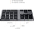 Satechi Bluetooth Extended Numeric Keypad, Slim Rechargeable 34-Key Numberpad for M2/M1 MacBook Pro/Air, Space Gray