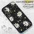 Galaxy S23 FE Case, Chrysanthemum Creative Side Print Design Soft Silicone Rugged Protective Bumper Case (Daisy Black)