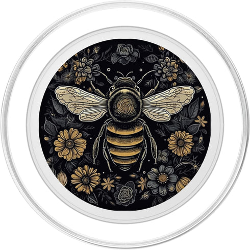 PopSockets PopGrip for MagSafe - Bee Honeybee Bumblebee Flowers Boho Graphic