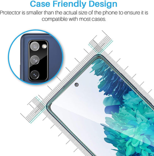 Samsung Galaxy S20 FE 5G Screen Protector 3 Pack + Camera Lens Protectors, 9H Tempered Glass, Easy Install [Not for