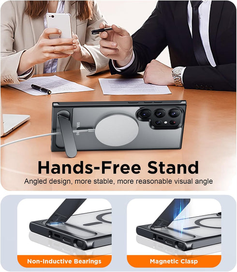 Temdan Magnetic Case for Samsung Galaxy S23 Ultra, Military Grade Drop Protection, Non Slip, Shockproof Black