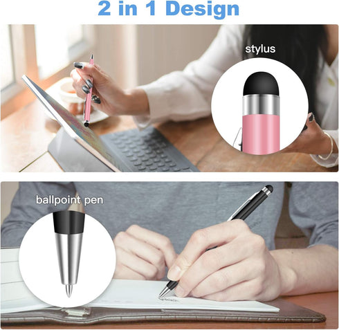 StylusHome 10 Pack Universal 2 in 1 Capacitive Stylus Ballpoint Pen for iPad, iPhone, Tablets, Samsung Galaxy