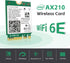 WiFi 6E AX210 NGW Wireless Card M.2 2230/NGFF WiFi 6E Laptop Module with Bluetooth 5.3, 5400Mbps Tri-Band AX210 WiFi Chip Adapter, Ultra-Low Latency, Supports Windows 11/10 (64bit only)