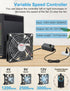 Wathai 120mm x 25mm Waterproof Small Box Fan IP67 12V with AC Plug Speed Controller for Biltong Box, Aquarium