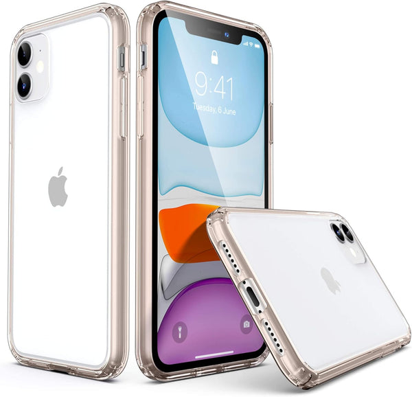 ULAK Clear iPhone 11 Case with Color Border, Slim Transparent Anti-Scratch Shockproof TPU Bumper Cover, Champagne