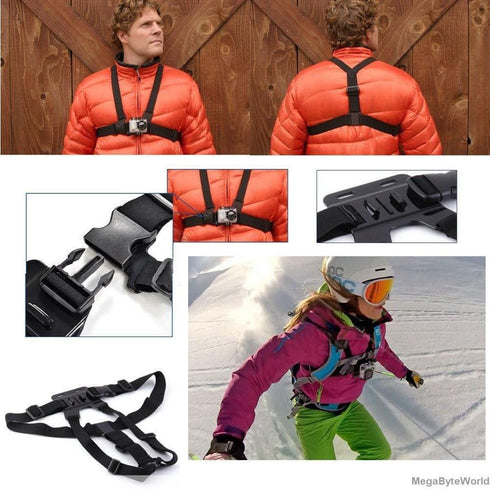 Adjustable Chest Harness Mount Strap with J Hook for Gopro Hero 12 11 10 9 8 7 /AKASO/Dragon Touch/Vemont/Remali