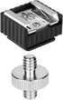1/4 1/4"-20 Flash Shoe Mount Adapter to Thread Hole with Male Tripod Screw Adapter for Light Stands Umbrella Holder