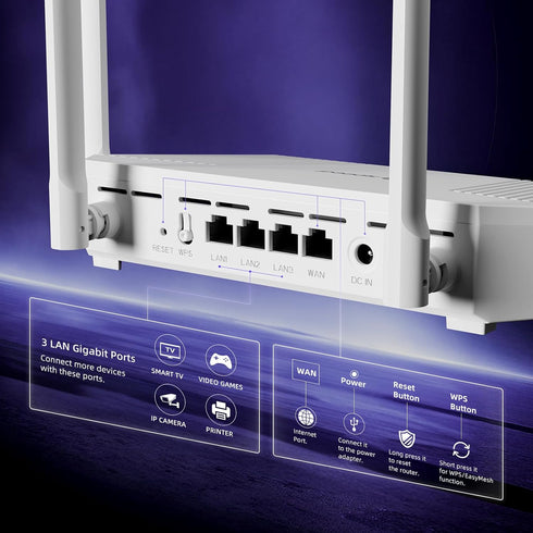 U-SPEED AX1500 6 1.5 WPA3, WiFi Router Dual Band Wireless Internet Router, Wireless Speed Up to Gbps, Full Gigabit