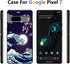 Google Pixel 7 Case - Compatible with Japanese Wave Cherry Blossom Moon Pattern - Soft TPU Shockproof Anti-Scratch 6.3"