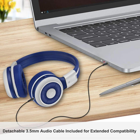 SIMOLIO Kids Bluetooth Headphones, Built-in Microphone, Safe Volume Limited, Foldable, Wireless/Wired for Children