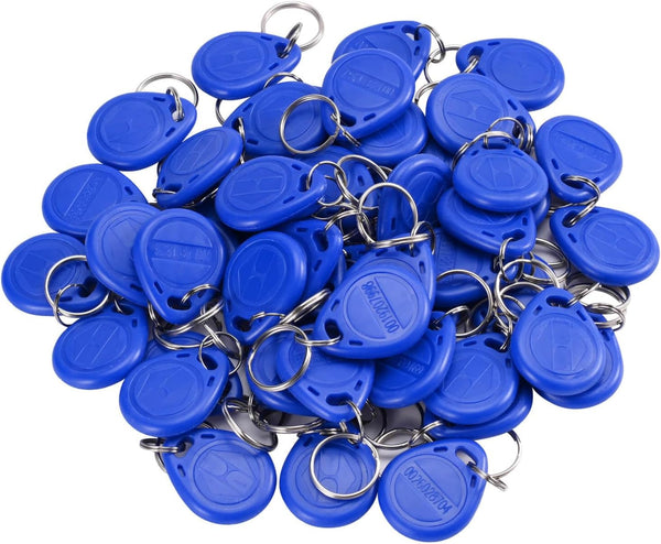 RFID ID Card Keyfob for Door Access Control, Proximity 125KHz Read Only Keychain ID Cards, Pack of 50pcs