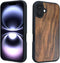 iATO iPhone 16 Case MagSafe, Real Walnut Wood (6.1-inch) Slim Protective TPU, Strong