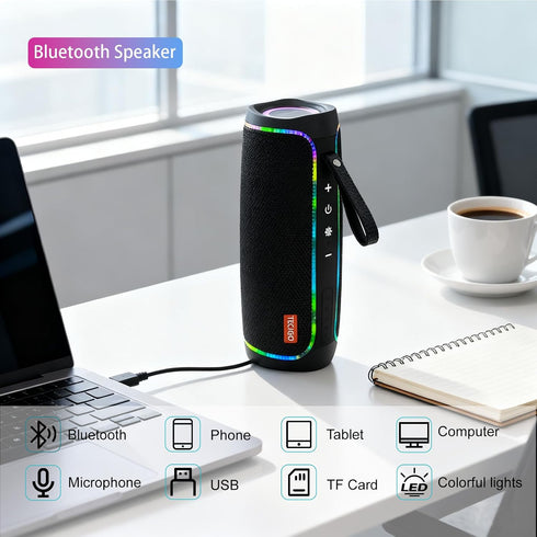 TECIGO 5.3 Portable Bluetooth Speakers Long-Lasting Wireless Bluetooth Speaker with Bluetooth Technology All-Around