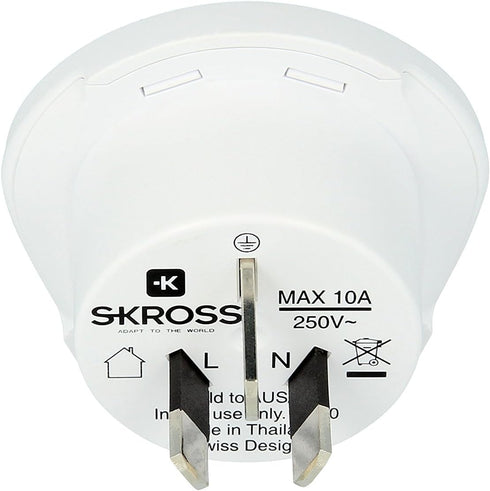 Skross Travel Adaptor for World to Australia/China, White