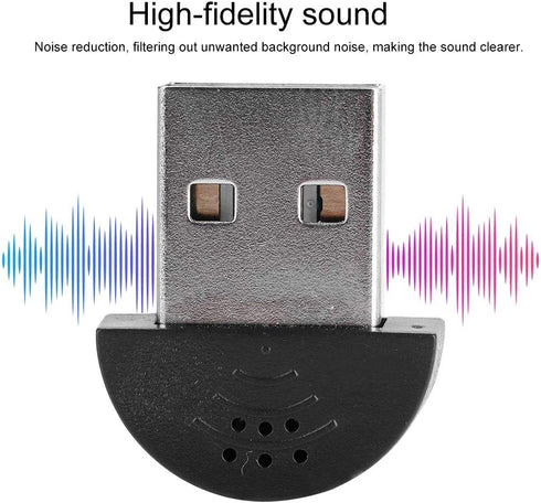 Mini Portable Microphone, USB Studio Speech 360° Omnidirectional Noise Cancellation for Computer PC (Black)