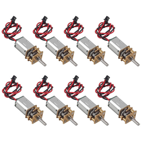 JUZITAO 8PCS Mini N20 Gear Motor DC 3V-6V Slow Speed Full Metal Gearbox