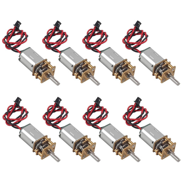 JUZITAO 8PCS Mini N20 Gear Motor DC 3V-6V Slow Speed Full Metal Gearbox