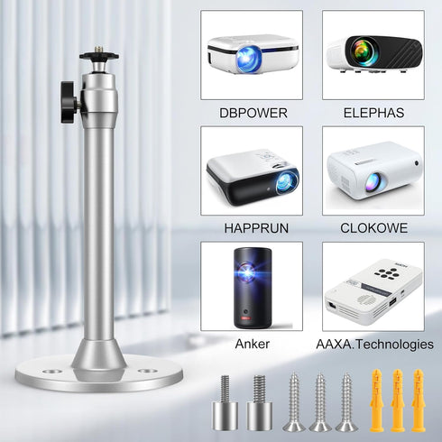 Mini Ceiling Wall Projector Mount Stand Compatible with QKK, DR.J, DBPOWER, Anker, VANKYO, AAXA, Jinhoo, PVO