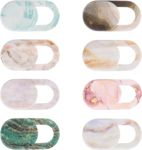 JIYIN 8PCS Laptop Camera Cover Slide, Marble Webcam Cover Slide Phone Camera Cover,