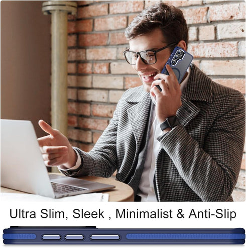 Samsung Galaxy S23 FE Case, Compatible with Magsafe, Dual Color Design Shockproof Protection with Anti-Slip Strip,