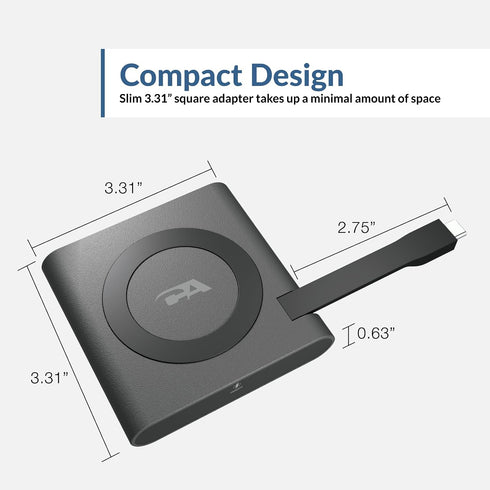 Cyber Acoustics (DS-1500) USB-C to HDMI Adapter Multiport Digital AV Converter with Wireless Qi Charging, HDMI, USB