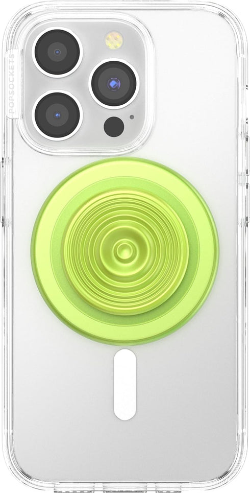 PopSockets Phone Grip Compatible with MagSafe, Wireless Charging Compatible Phone Holder - Ripple Iridescent Absinthe
