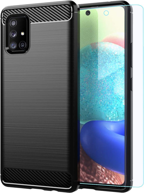 Galaxy A71 5G Cell Phone Case, Soft TPU Slim Fashion Protective Cover with HD Screen Protector