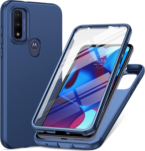 PUJUE Motorola Moto-G Pure Phone Case: G Play 2023 | G Power 2022, Rugged Bumper Silicone Matte 360 Full Protection,