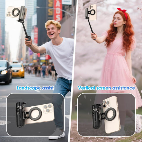 MQOUNY Phone,2 1 Magnetic Tripod for in for Magsafe Stand Clip Portable Pocket Size Selfie Stick