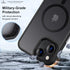 Thomo iPhone 13/14 Case - Strong Magnetic, 10FT Drop Resistant, Matte Skin, Aluminum Alloy Keys, Black, Compatible with