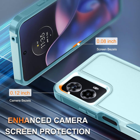 Motorola Moto G 5G 2024 Case (Mint Green) - Full Body Heavy Duty Rugged Shockproof Cover with Tempered Glass Protector