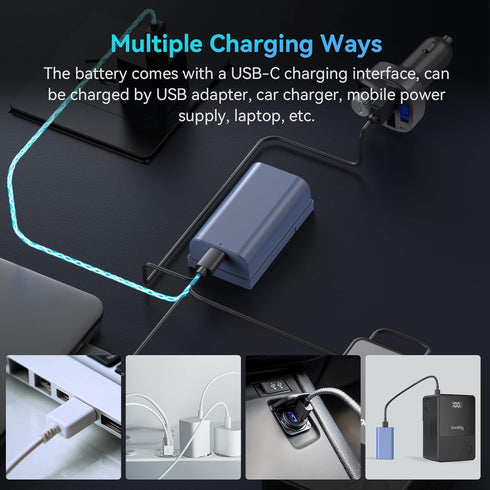 SMALLRIG NP-F550 Battery, 3500mAh USB-C Replacement Battery for Sony NP-F550, F750, F970, Not for BMPCC 6K