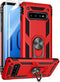 Androgate Case for Samsung Galaxy S10 Plus with HD Screen Protectors - Military-Grade Metal Ring Holder Kickstand,