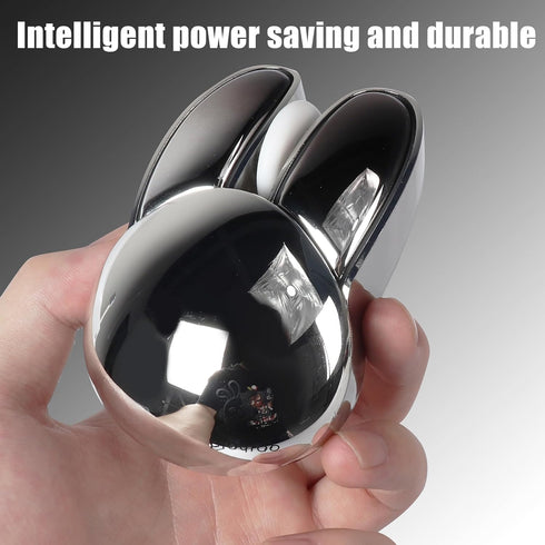 Wireless Mouse Cute Bunny Bluetooth Dual-Mode, Small Quiet USB Optical Silent Kawaii Rabbit for PC, Silver